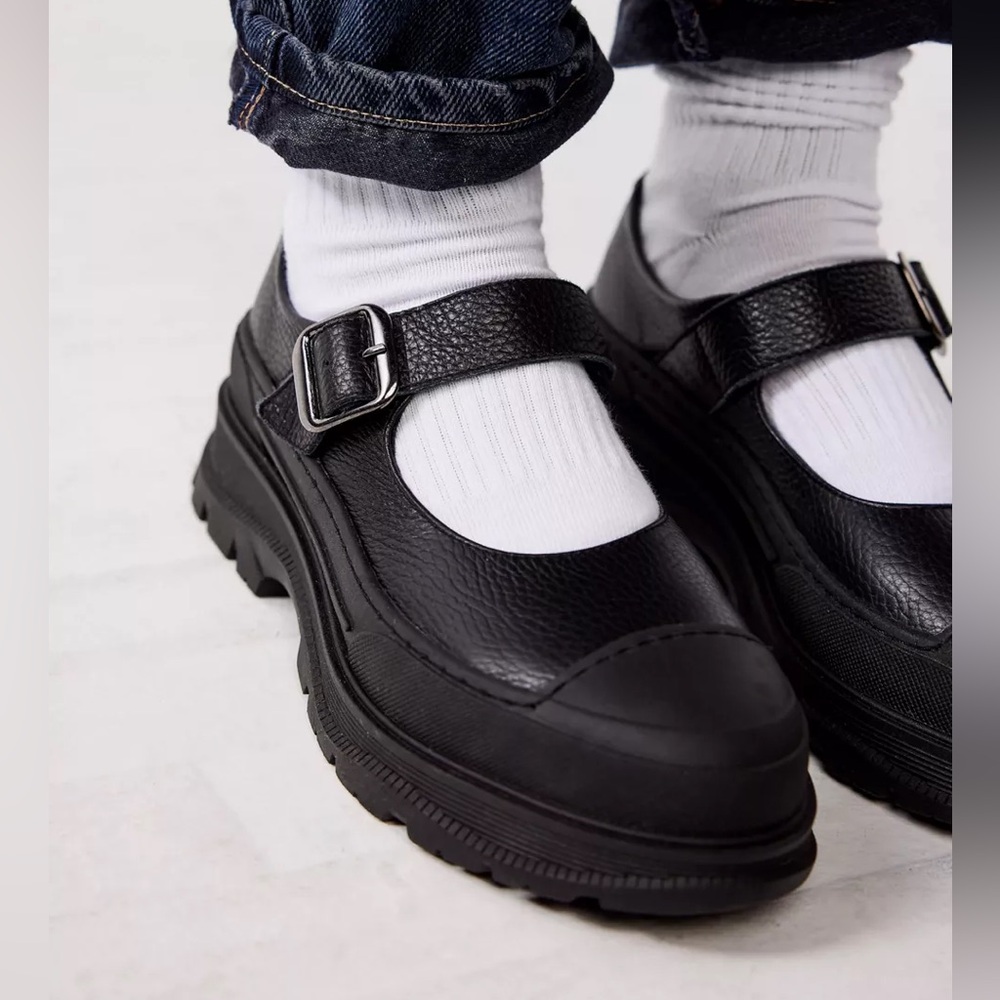 Intentionally Blank Black Leather Mary Janes from Urban Outfitters